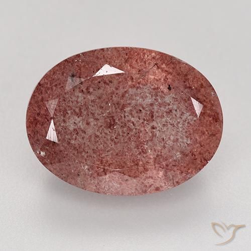 9.31ct Natural Medium Pink Strawberry Quartz, Oval, Translucent