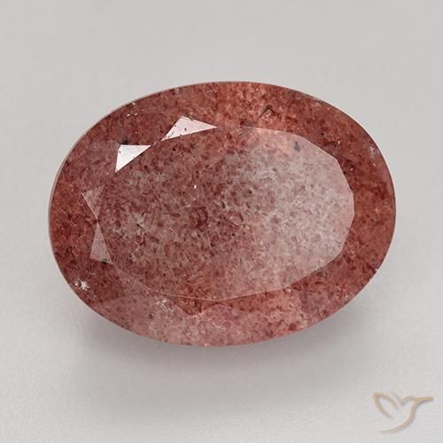 9.31 ct Pink Strawberry Quartz Stone, Natural Strawberry Quartz in Oval Facet Shape for Sale