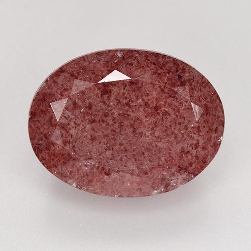9.84 ct Pink Strawberry Quartz Gemstone, Strawberry Quartz Gem in Oval Facet Shape for Sale.