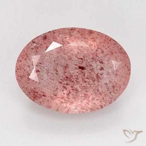 Quarzo fragola a taglio ovale da 8,34 ct, 16 x 11,9 mm dal Brasile, Photo A