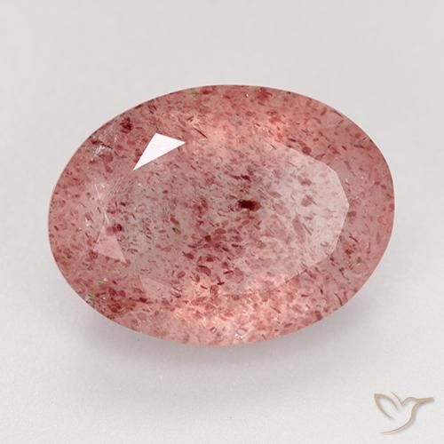8.34 ct Pink Strawberry Quartz Stone, Natural Strawberry Quartz in Oval Facet Shape for Sale