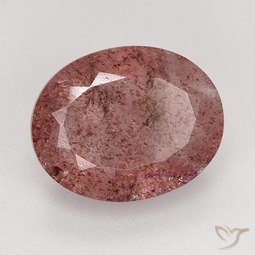 7.65 ct Pink Strawberry Quartz Stone, Natural Strawberry Quartz in Oval Facet Shape for Sale