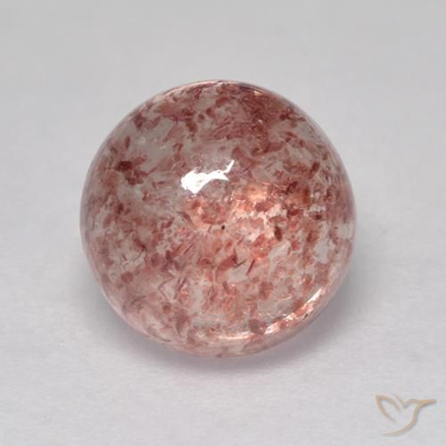 Medium Pink Strawberry Quartz Gem - 2ct Round Cabochon (ID: 527602)