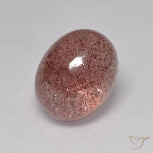 3.19 ct Pink Strawberry Quartz Stone, Natural Strawberry Quartz in Oval Cabochon Shape for Sale