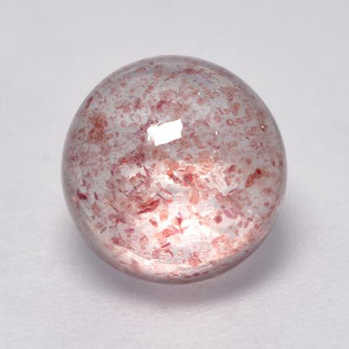 Rosado bubblegum claro Cuarzo Fresa Gema - 3ct Cabujón Redondo (ID: 527606)