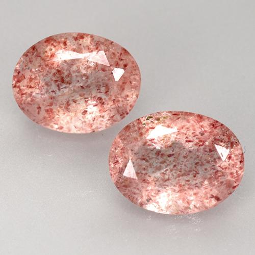 Medium-Light Pink Erdbeerquarz Edelstein - 1.6ct Oval facettiert (ID: 527649)