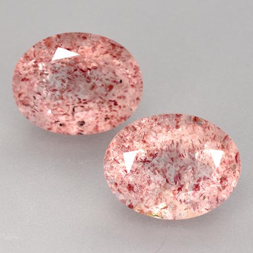 hellrose-rosa Erdbeerquarz Edelstein - 1.9ct Oval facettiert (ID: 527652)