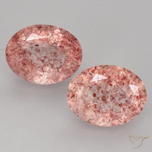3.50ctw Natural Light Rose Pink Strawberry Quartz, Oval, Translucent
