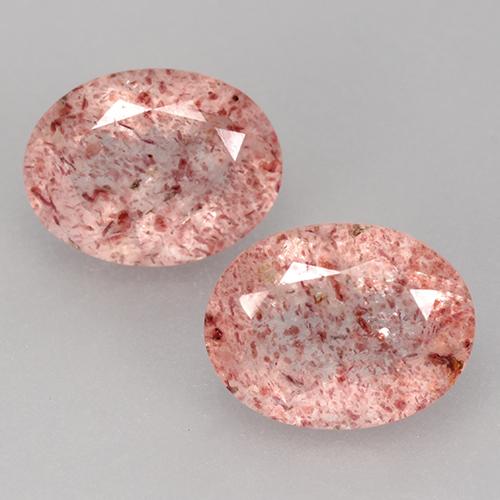 Light Rose Pink Strawberry Quartz Gem - 1.8ct Oval Facet (ID: 527658)