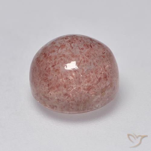 4.14 ct Pink Strawberry Quartz Stone, Natural Strawberry Quartz in Round Cabochon Shape for Sale