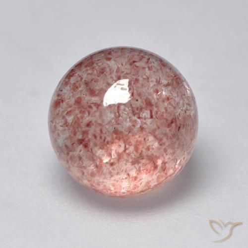 Strawberry Quartz Gemstone in 9 mm (calibrated) Size for Sale, Strawberry Quartz Stone in Earthy Pink Color