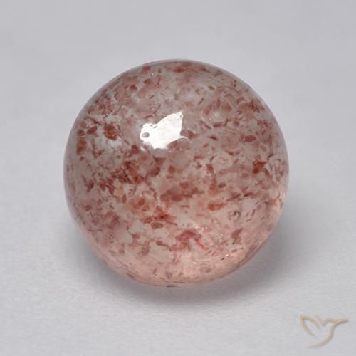 2.69ct Natural Earthy Pink Strawberry Quartz, Round, Translucent