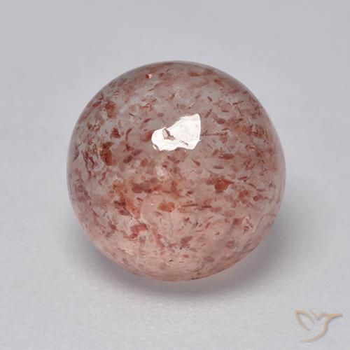 2.69 ct Pink Strawberry Quartz Stone, Natural Strawberry Quartz in Round Cabochon Shape for Sale