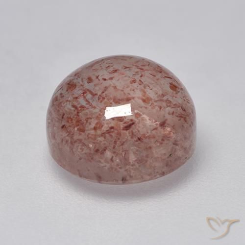 Strawberry Quartz Gemstone in 8 mm (calibrated) Size for Sale, Strawberry Quartz Stone in Earthy Pink Color