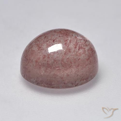 3.97 ct Pink Strawberry Quartz Stone, Natural Strawberry Quartz in Oval Cabochon Shape for Sale
