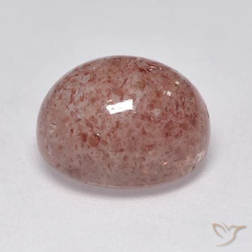 5.25 ct Pink Strawberry Quartz Stone, Natural Strawberry Quartz in Oval Cabochon Shape for Sale