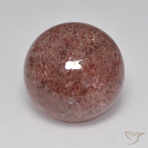 6.97ct Natural Burgundy Pink Strawberry Quartz, Round, Translucent