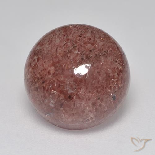 6.97 ct Pink Strawberry Quartz Stone, Natural Strawberry Quartz in Round Cabochon Shape for Sale