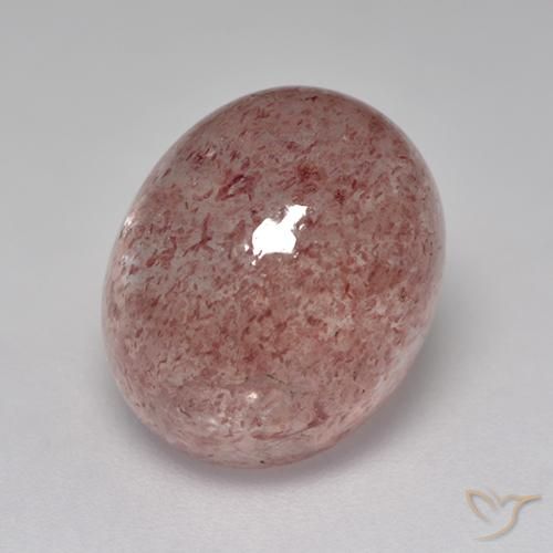 7.57ct Natural Earthy Pink Strawberry Quartz, Oval, Translucent