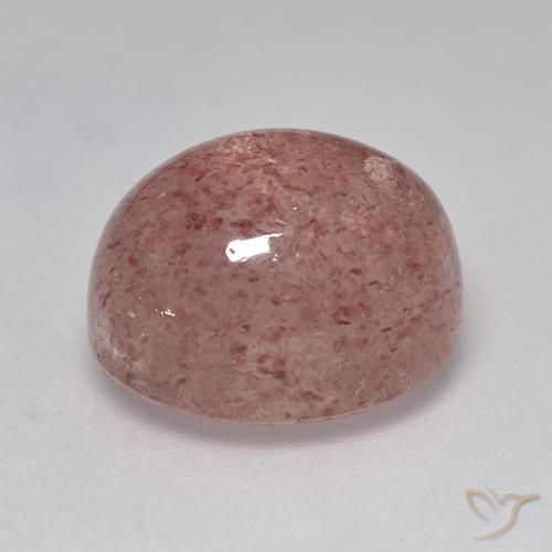 7.57 ct Pink Strawberry Quartz Stone, Natural Strawberry Quartz in Oval Cabochon Shape for Sale