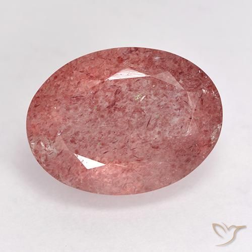 9.30ct Natural Rose Pink Strawberry Quartz, Oval, Translucent