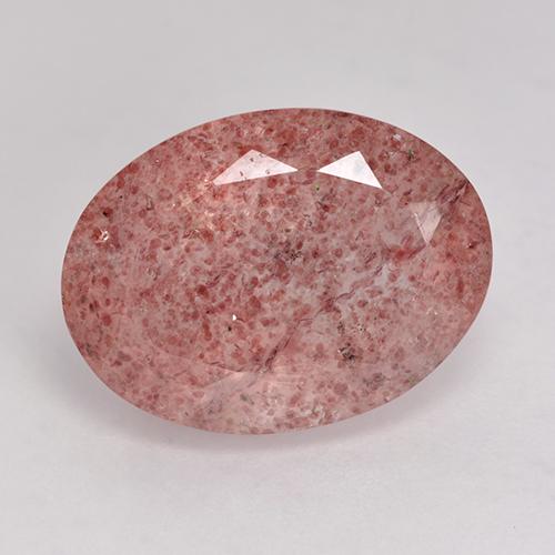 Quartz Fraise Rose oval facet du Brésil, 16 x 11,9mm, poids de 8,55 ct, pierre gemme naturelle Non traité de pureté Translucide, 1 pièce Quartz Fraise, couleur Rose moyen, dureté Mohs de 7 convient aux bijoux de tous les jours, pierre de sagesse, Photo A