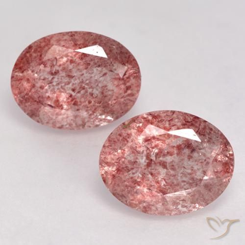 3.33ctw Natural Medium Pink Strawberry Quartz, Oval, Translucent