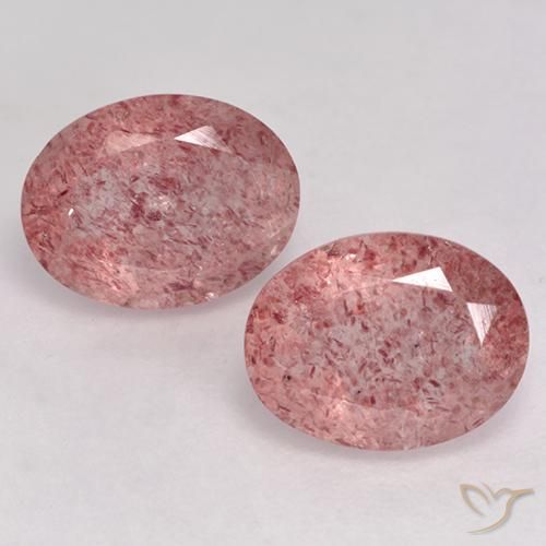 3.49 ct Oval Cut Strawberry Quartz, 9.1 x 7 mm From Brazil, Photo A