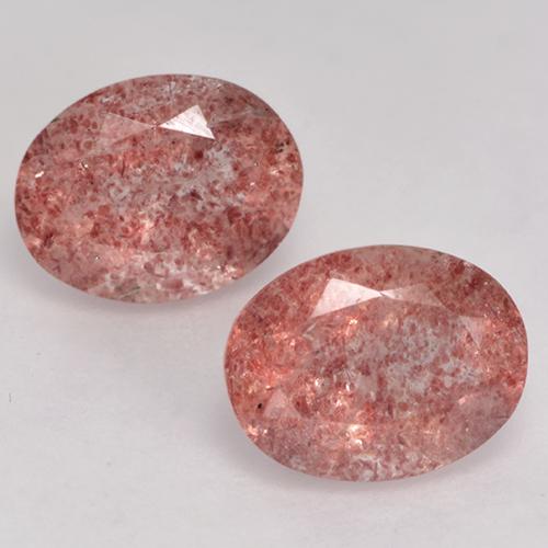 Rose framboise Quartz Fraise gemme - 1.7ct Ovale facette (ID: 528143)