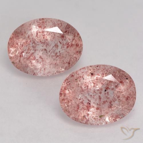 3.10ctw Natural Earthy Pink Strawberry Quartz, Oval, Transparent