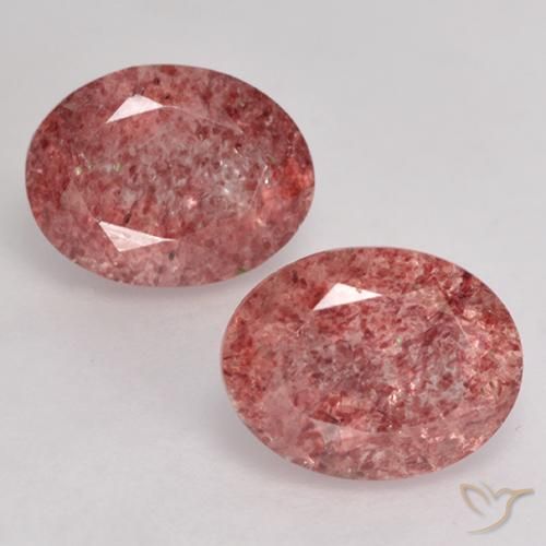 Quarzo fragola a taglio ovale da 3,65 ct, 9 x 7 mm dal Brasile, Photo A