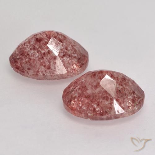 Strawberry Quartz Gemstones in 9 x 7 mm (calibrated) Size for Sale, Strawberry Quartz Stones in Bright Pink Color