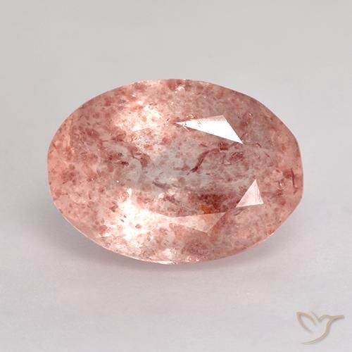 4.27ct Natural Medium-Light Pink Strawberry Quartz, Oval, Translucent