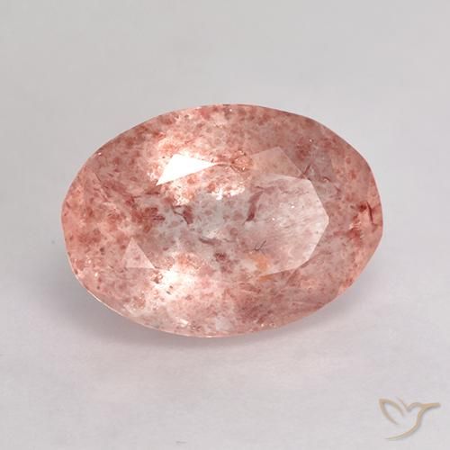 4.27 ct Pink Strawberry Quartz Stone, Natural Strawberry Quartz in Oval Facet Shape for Sale
