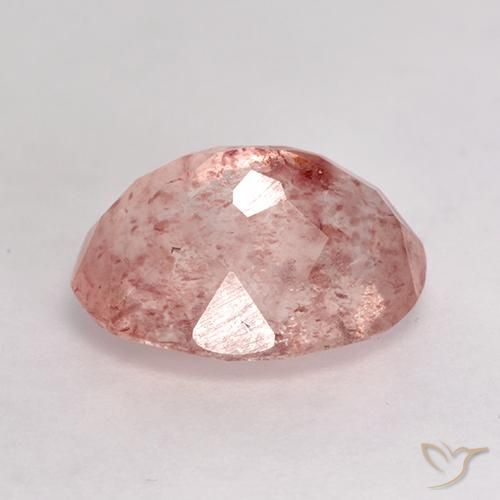 Strawberry Quartz Gemstone in 12.2 x 8.9 mm Size for Sale, Strawberry Quartz Stone in Medium-Light Pink Color