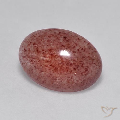 4.09 ct Pink Strawberry Quartz Stone, Natural Strawberry Quartz in Oval Cabochon Shape for Sale