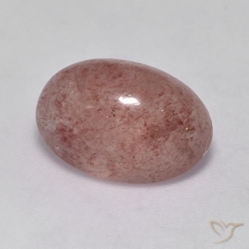 4.54 ct Pink Strawberry Quartz Stone, Natural Strawberry Quartz in Oval Cabochon Shape for Sale