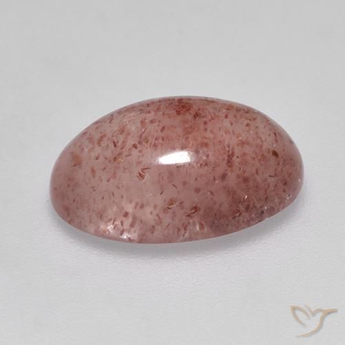 4.55 ct Pink Strawberry Quartz Stone, Natural Strawberry Quartz in Oval Cabochon Shape for Sale
