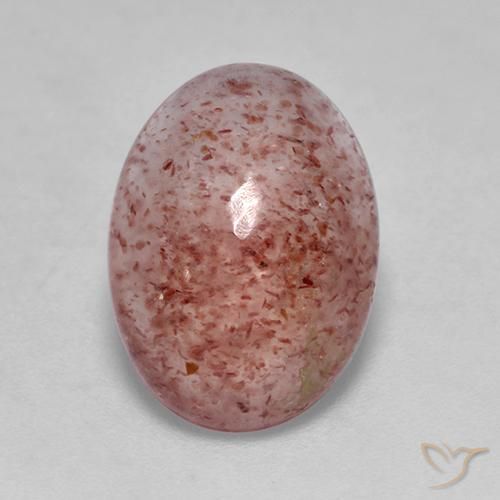 Strawberry Quartz Gemstone in 13.3 x 9.6 mm Size for Sale, Strawberry Quartz Stone in Rose Pink Color