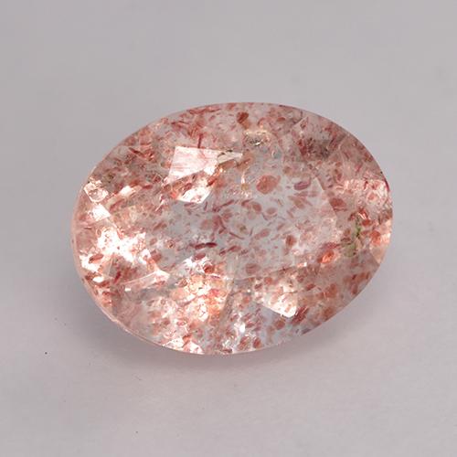 1.70 ct Pink Strawberry Quartz Stone, Natural Strawberry Quartz in Oval Facet Shape for Sale