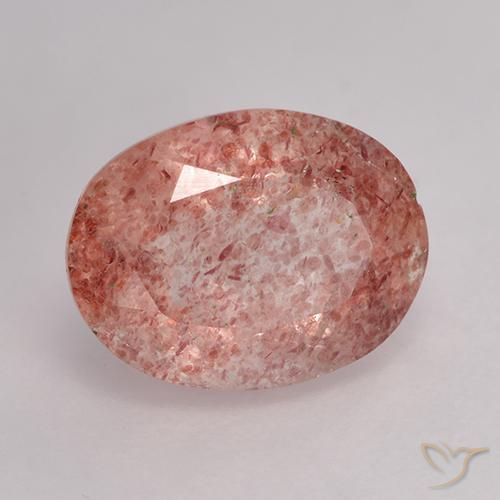 1.94 ct Pink Strawberry Quartz Stone, Natural Strawberry Quartz in Oval Facet Shape for Sale
