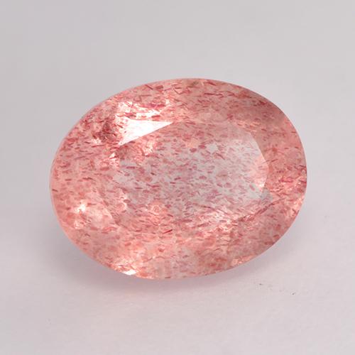 1.98 ct Pink Strawberry Quartz Stone, Natural Strawberry Quartz in Oval Facet Shape for Sale
