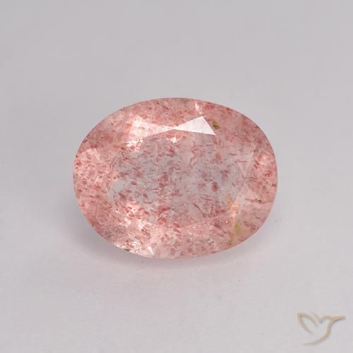 1.62ct Natural Medium Pink Strawberry Quartz, Oval, Translucent