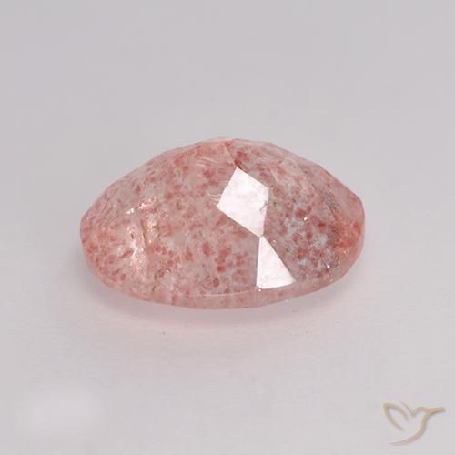 Strawberry Quartz Gemstone in 9 x 7 mm (calibrated) Size for Sale, Strawberry Quartz Stone in Medium Pink Color