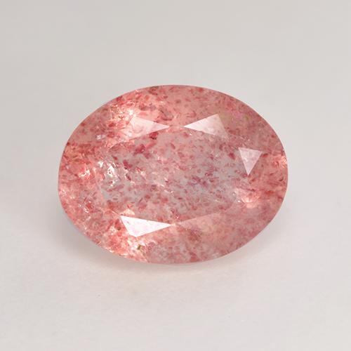 Quartz Fraise Rose léger Ovale 1,6 ct De Russie, Dimension 9 x 6,9mm, Pierre gemme naturelle Non traité, pureté Translucide, 1 pièce Quartz Fraise oval facet, dureté de Mohs de 7 convient aux bijoux de tous les jours, pierre de sagesse, Photo A