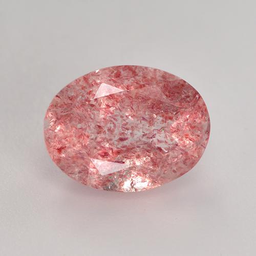 Светло-розовый Клубничный Кварц Камень - 1.8ct Фасетный Овал (ID: 529298)