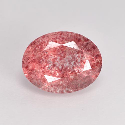 Quartz Fraise Rose oval facet De Russie, 9 x 6,9mm, poids de 1,77 ct, pierre gemme naturelle Non traité de pureté Translucide, 1 pièce Quartz Fraise, couleur Rose orangé foncé, dureté Mohs de 7 convient aux bijoux de tous les jours, pierre de sagesse, Photo A