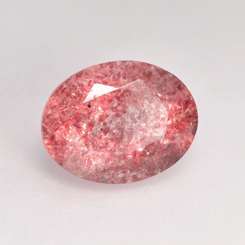 1.77 ct Pink Strawberry Quartz Stone, Natural Strawberry Quartz in Oval Facet Shape for Sale