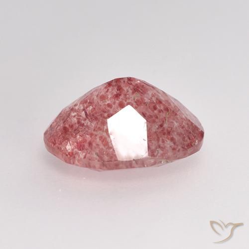 Strawberry Quartz Gemstone in 9 x 7 mm (calibrated) Size for Sale, Strawberry Quartz Stone in Medium-Dark Pink Color