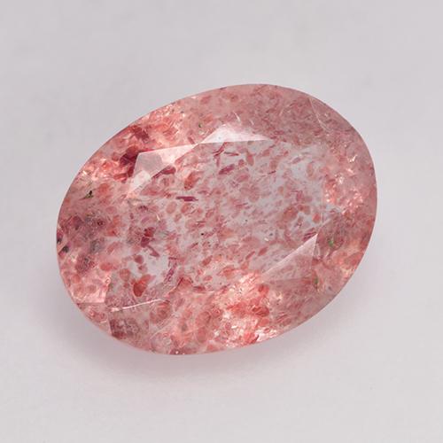 1.36 ct Red Strawberry Quartz Stone, Natural Strawberry Quartz in Oval Facet Shape for Sale